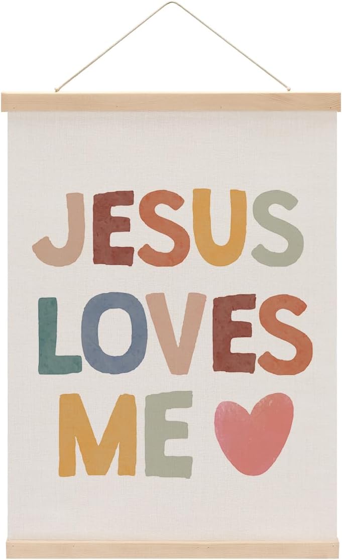 XFN Christian Decor Boho Poster Hanger, Jesus Religious Wall Decor, Christian Gifts Bible Verse Spiritual Gifts Wall Art Wall Hanging Banner Farmhouse Church Apartment Bedroom Kitchen Decor - Image 1